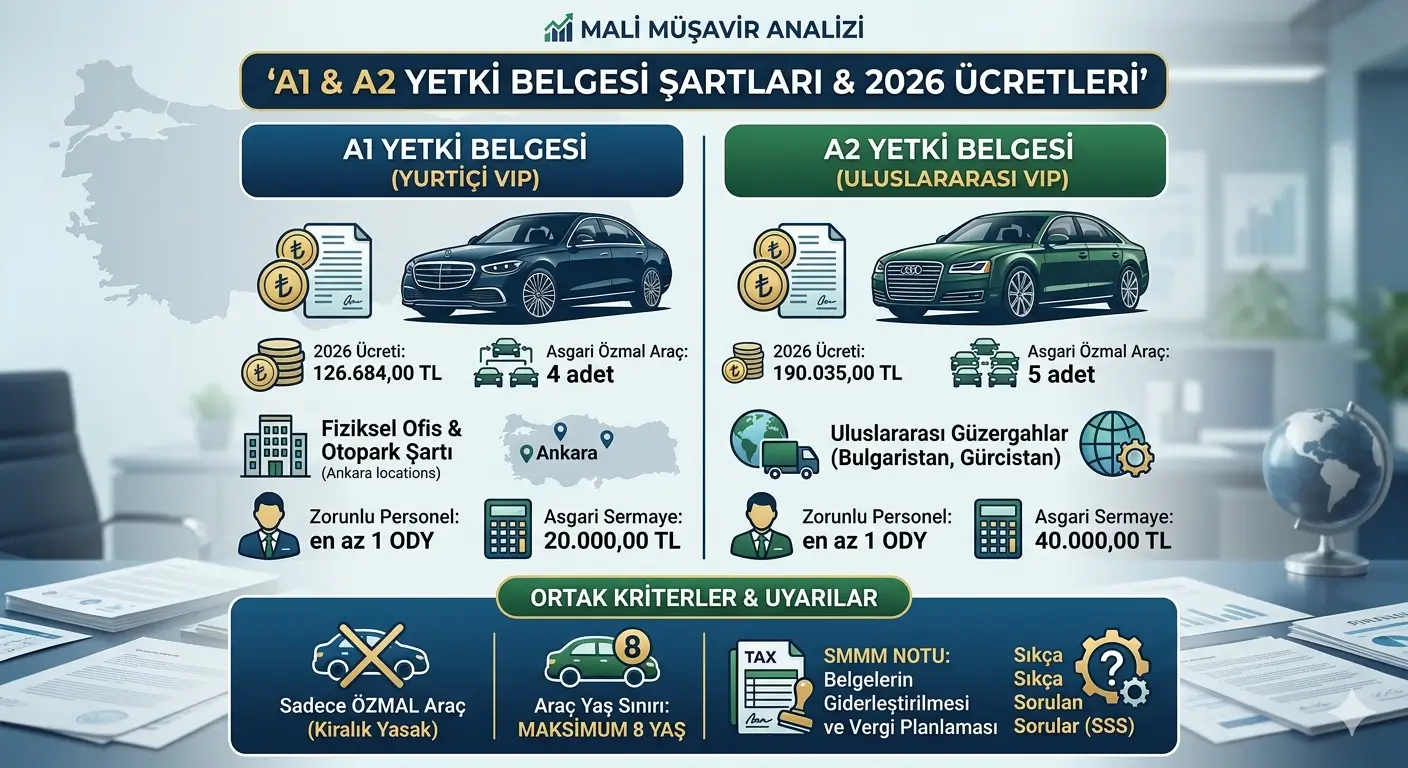 A1 ve A2 Yetki Belgesi Şartları ve 2026 Yılı Güncel Ücretleri (Mali Müşavir Analizi)